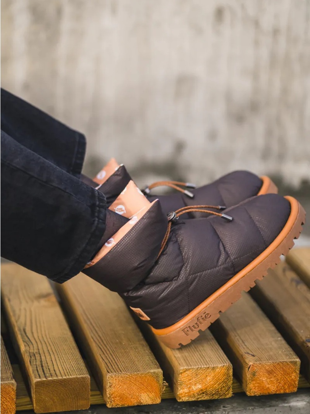 Flufie Classic Dark Brown Down Boot